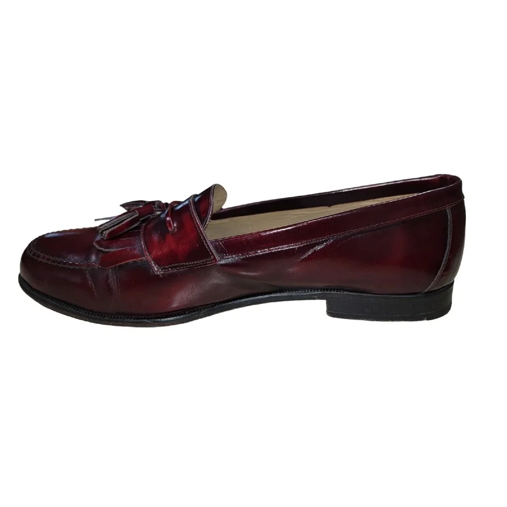 Mezlan Santander Tassel Loafers Men's 9.5W Oxblood Leather Moc Toe Dress Shoes